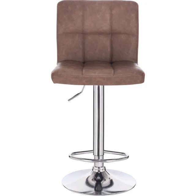 Dripio Barkruk Buddy - Met hoge rugleuning - Barstoelen ergonomisch - Zithoogte 60-82cm - Bruin - Set van 1 - Keuken en bar