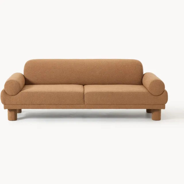Westwing Collection Bouclé bank Lilo (3-zits) Lichtbruin