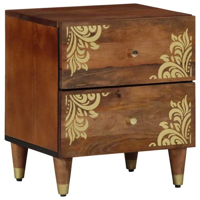 vidaXL Nachtkastje Honingbruin 40 x 33 x 46 cm Massief Mango Hout