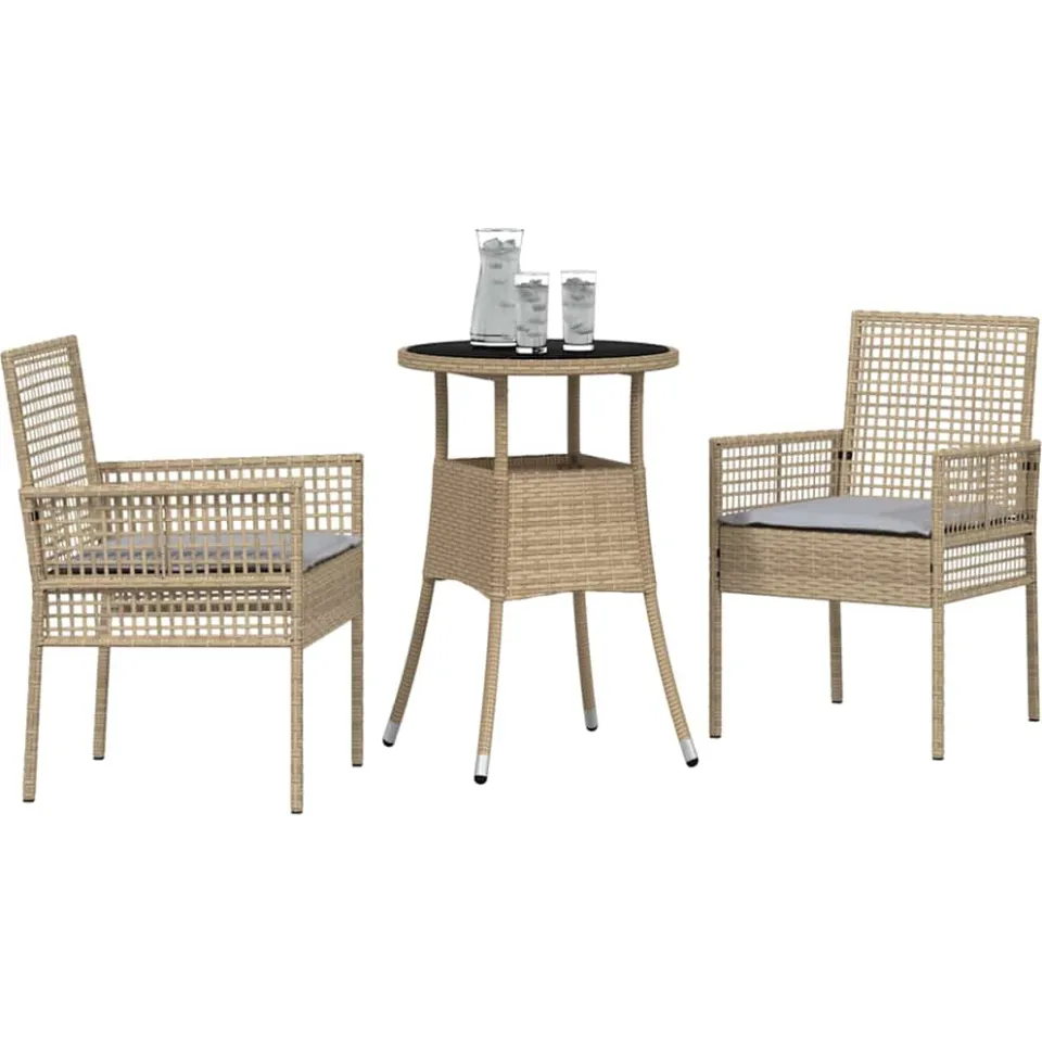 vidaXL 3 st Beige