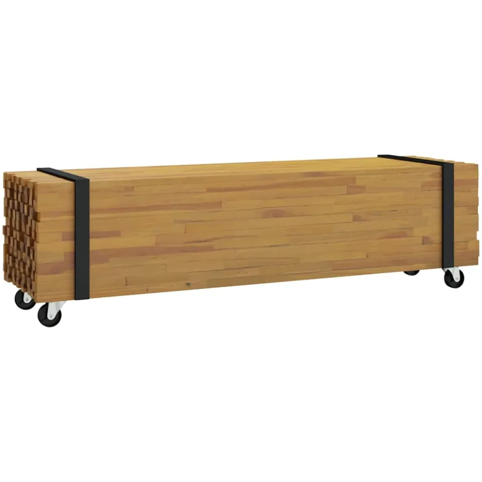 vidaXL TV-standaard 110 x 30 x 30 cm Bruin Massief Teakhout