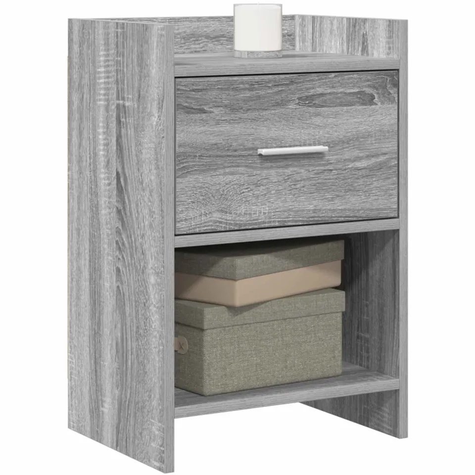vidaXL Nachtkastjes Grijs Sonoma 40 x 30 x 60 cm Bewerkt hout, foto 2