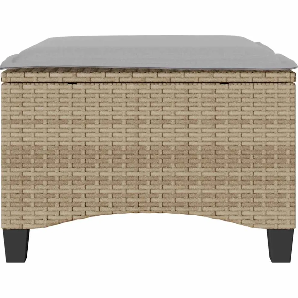 vidaXL Tuinkrukken met kussens 2 st 55x55x36 cm poly rattan beige, foto 4