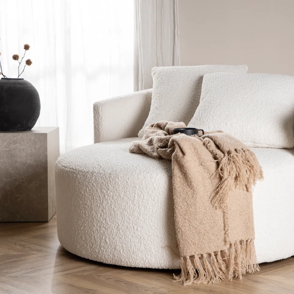Nest living Kathleen loveseat teddystof wit, foto 2