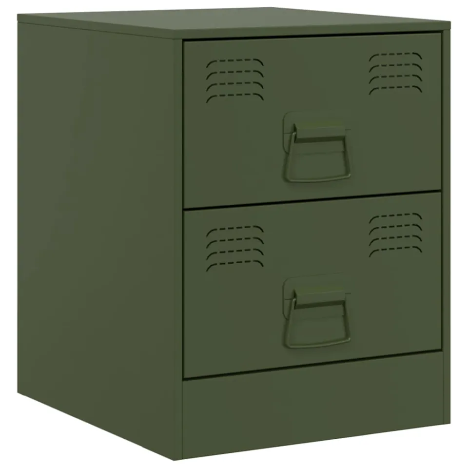 vidaXL Nachtkastjes 2 st 34,5x39x44 cm staal groen, foto 4
