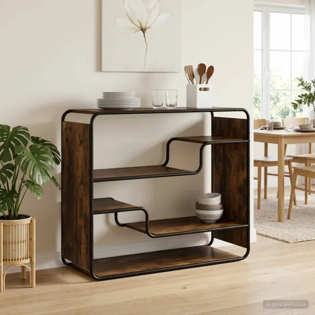 vidaXL Dressoir Gerookt eiken 98 x 37.5 x 75.5 cm Bewerkt hout Bruin
