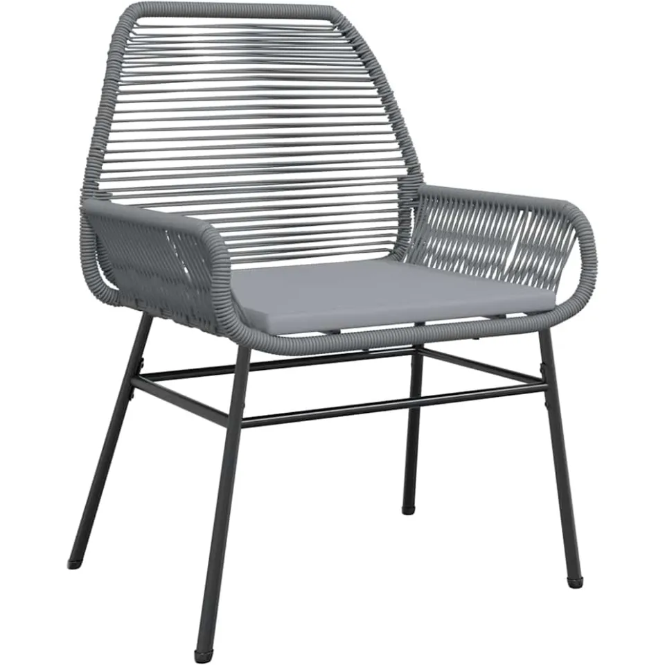 vidaXL 7-delige Tuinset met kussens poly rattan glas grijs, foto 3