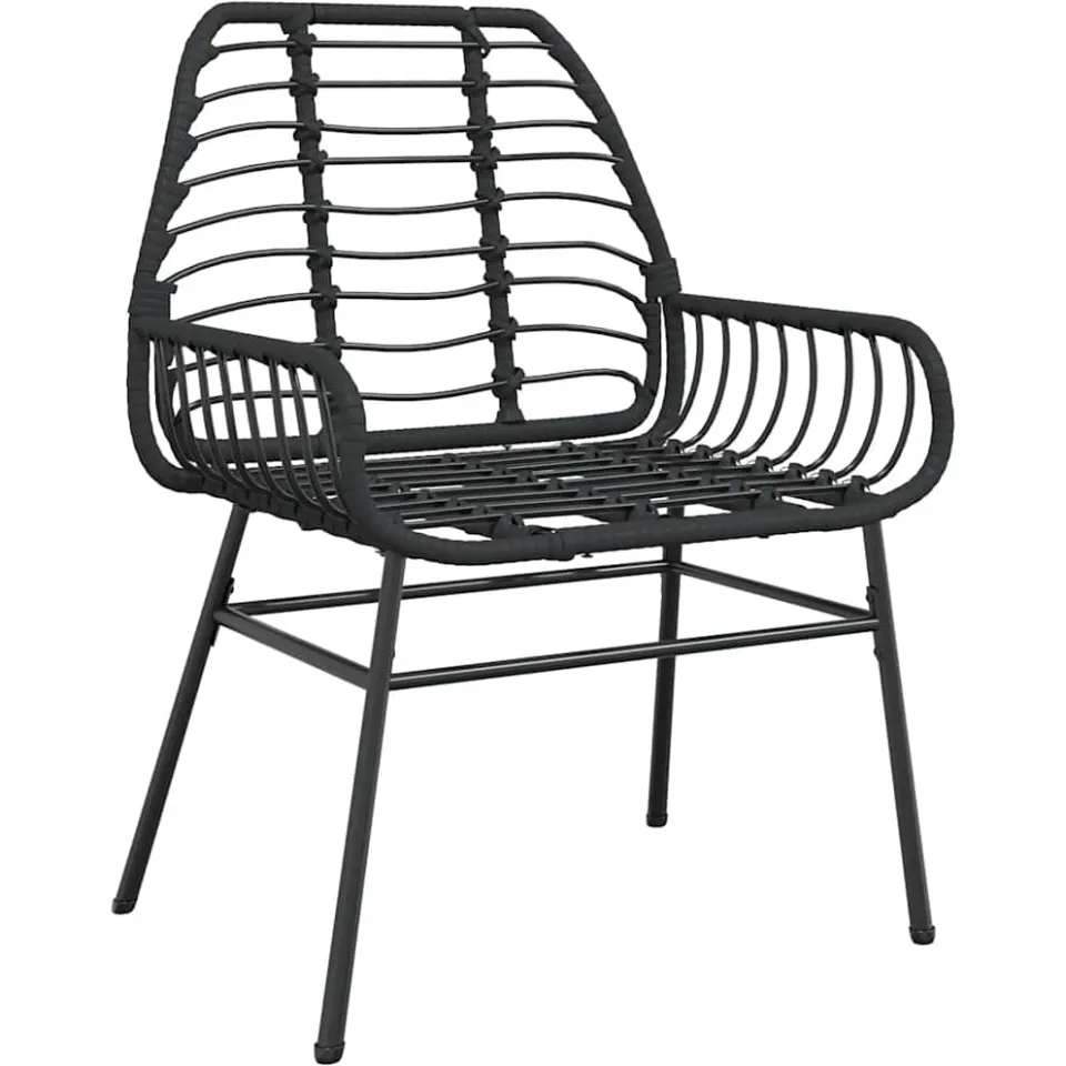 vidaXL 5-delige Tuinset poly rattan glas zwart