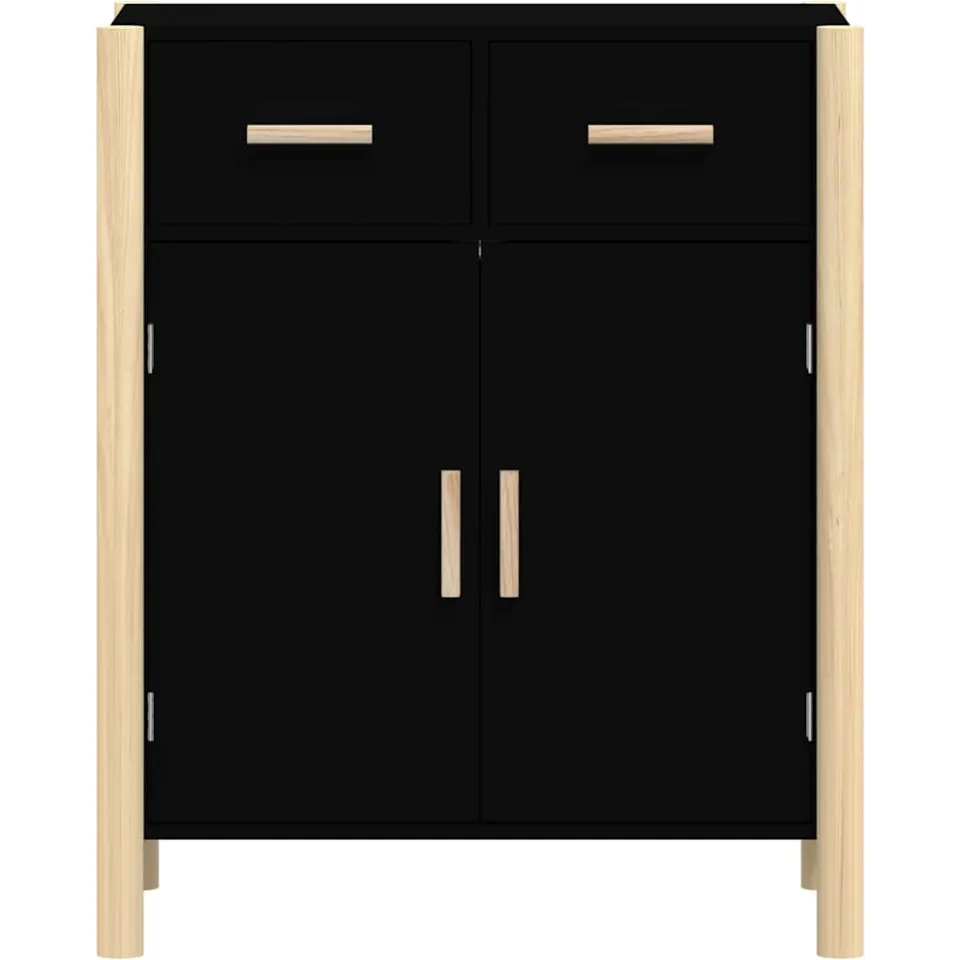 vidaXL Dressoir 62x38x75 cm bewerkt hout zwart, foto 3
