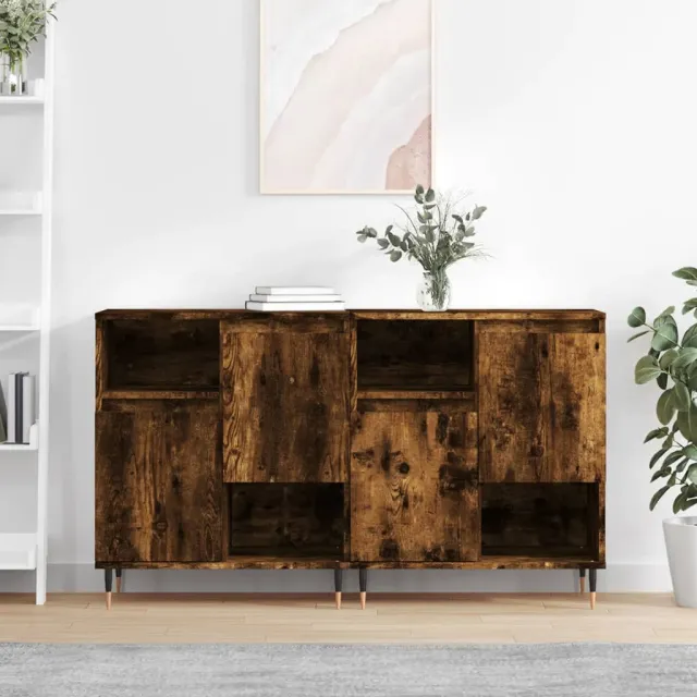 vidaXL Dressoirs 2 st bewerkt hout gerookt eikenkleurig Bruin