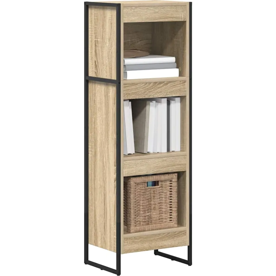 vidaXL Boekenkast 40 x 30 x 121 cm Bewerkt hout Sonoma bruin