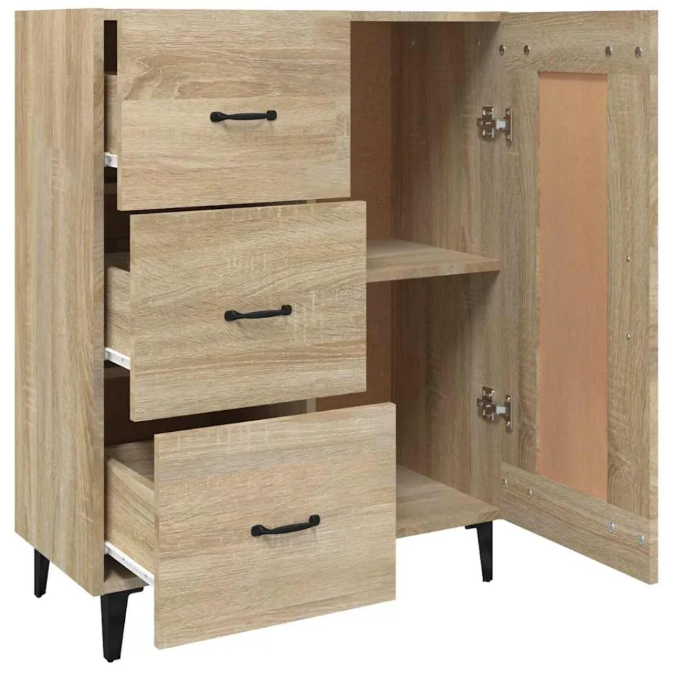 vidaXL Dressoir 69,5x34x90 cm bewerkt hout sonoma eikenkleurig, foto 4