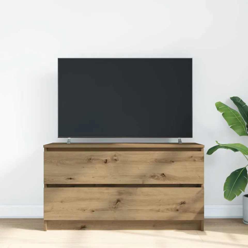 vidaXL Tv-meubel 100x35x54 cm bewerkt hout artisanaal eikenkleurig, foto 3