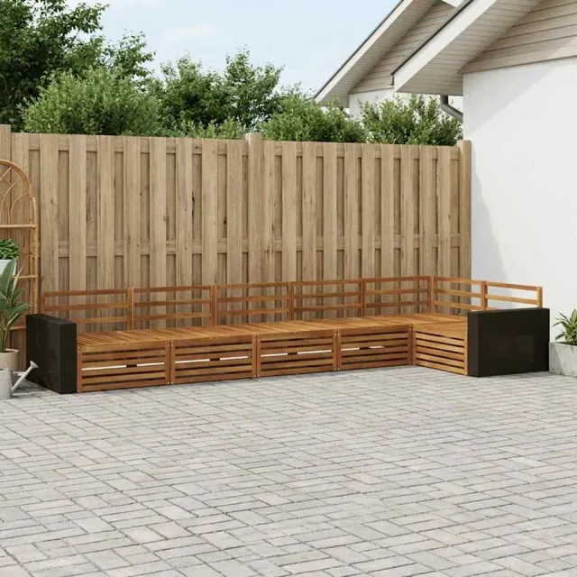 vidaXL Buiten bankenset 6 st 6-zits Naturel Massief Acaciahout