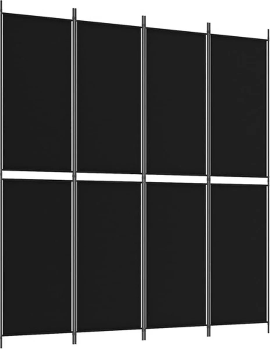 vidaXL Kamerscherm met 4 panelen 200x220 cm stof zwart, foto 3