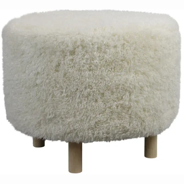 Dijk Natural Collections Poef rond 58x58x48cm creme