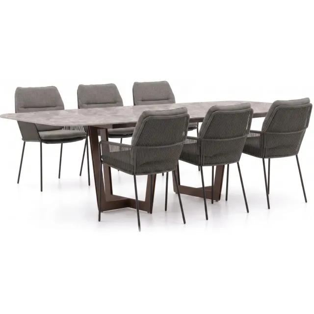 Suns Punta/Palermo 240cm dining tuinset 7-delig Grijs