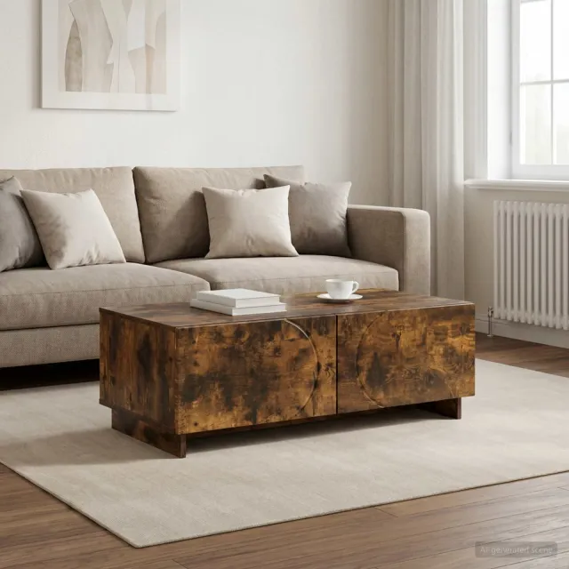 vidaXL Salontafel Gerookt eiken 102 x 50,5 x 35 cm Bewerkt hout, foto 2