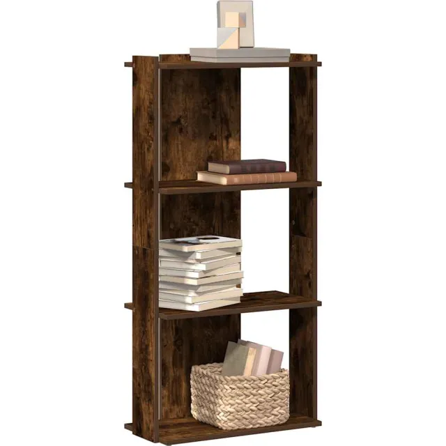 vidaXL Boekenkast 3-laags 60x30x120 cm bewerkt hout gerookt eikenkleur Bruin