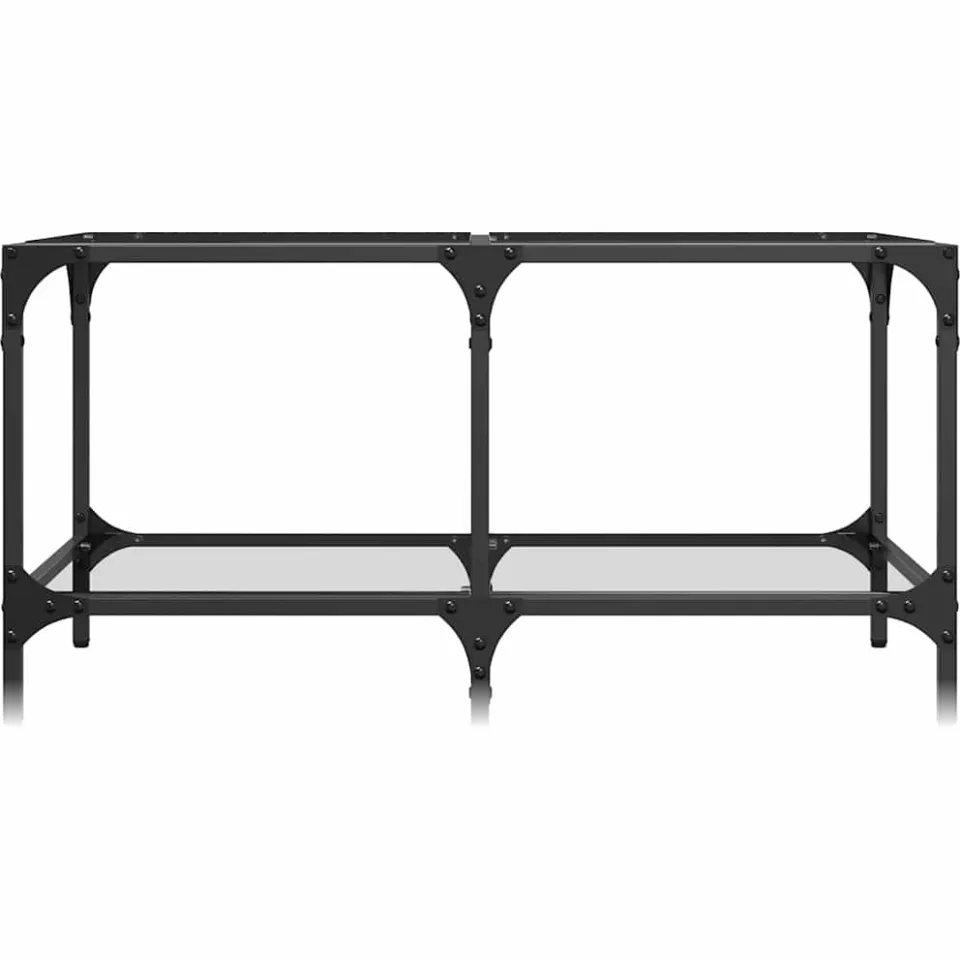 vidaXL Salontafel met transparant glazen blad 78,5x40x40 cm staal Transparent