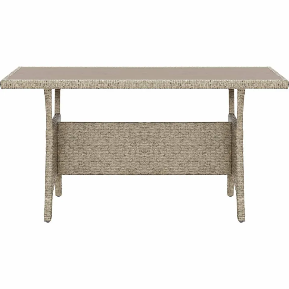 vidaXL Tuintafel 120x70x66 cm poly rattan grijs, foto 2