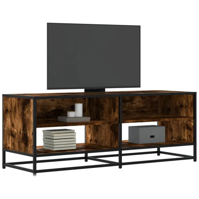 vidaXL Tv-meubel 120,5x40x46 cm bewerkt hout metaal gerookt eikenkleur Bruin