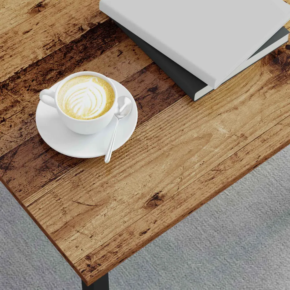 vidaXL Salontafel Oudhout 60 x 60 x 36 cm Bewerkt hout bruin, foto 3