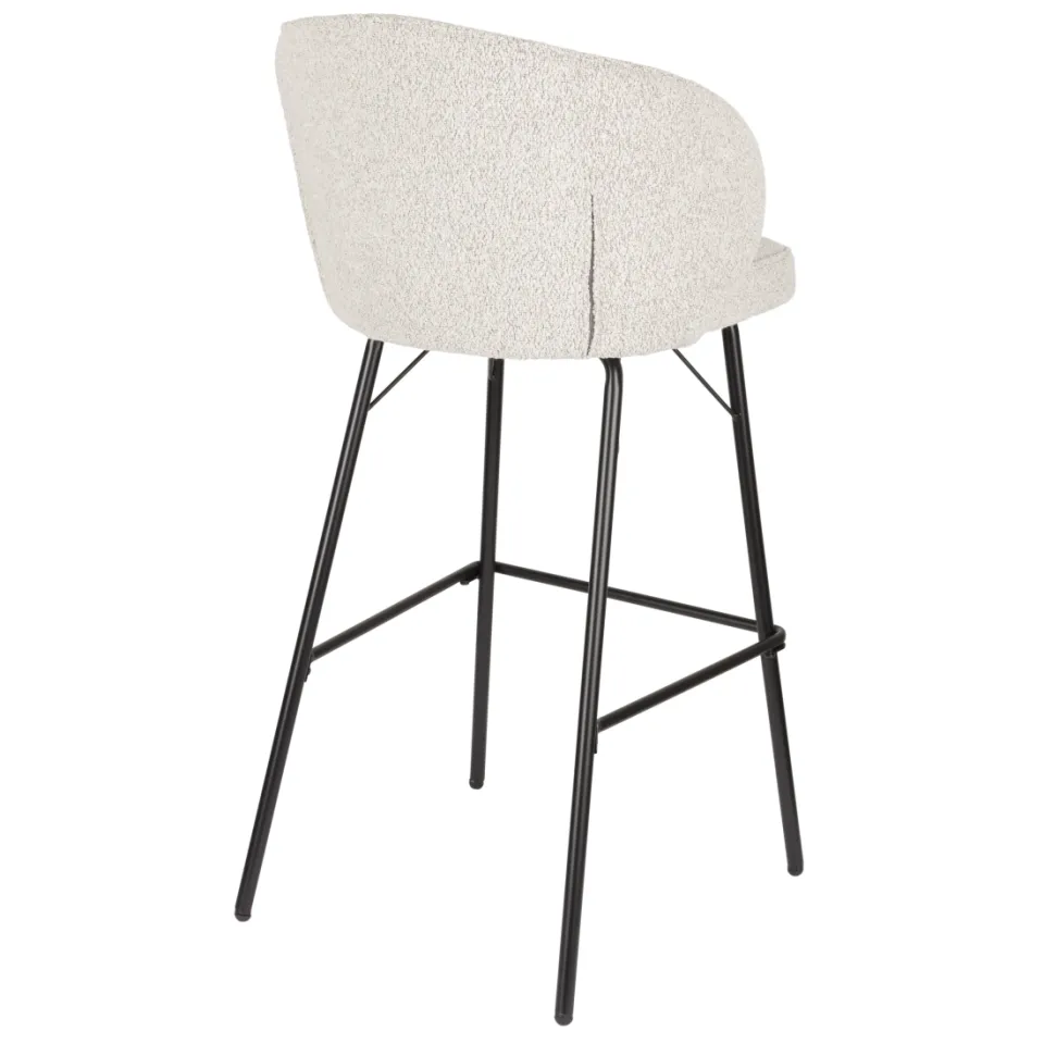 Housecraft Living Joa barkruk met rugleuning bouclé beige, foto 5