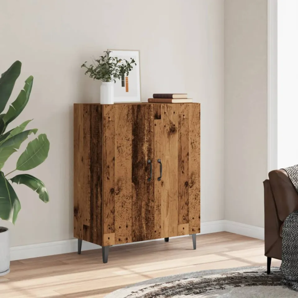 vidaXL Dressoir 70x34x90 cm bewerkt hout oud houtkleurig bruin, foto 2