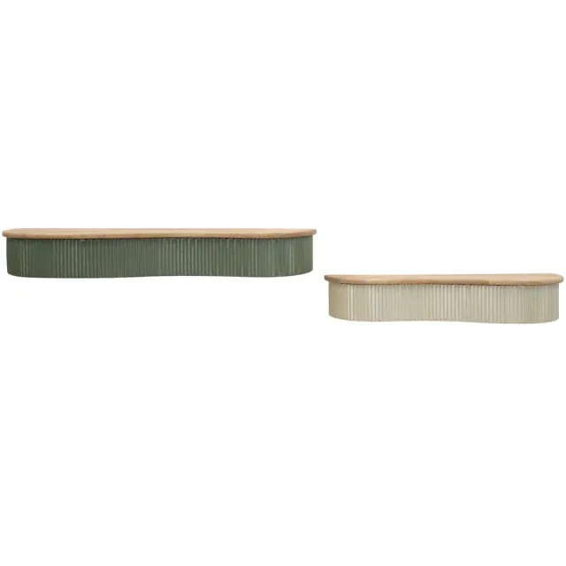 Mauro Ferretti Wandplank Frankfurt Shelves Set 2 Pcs 86×18×12 cm Groen