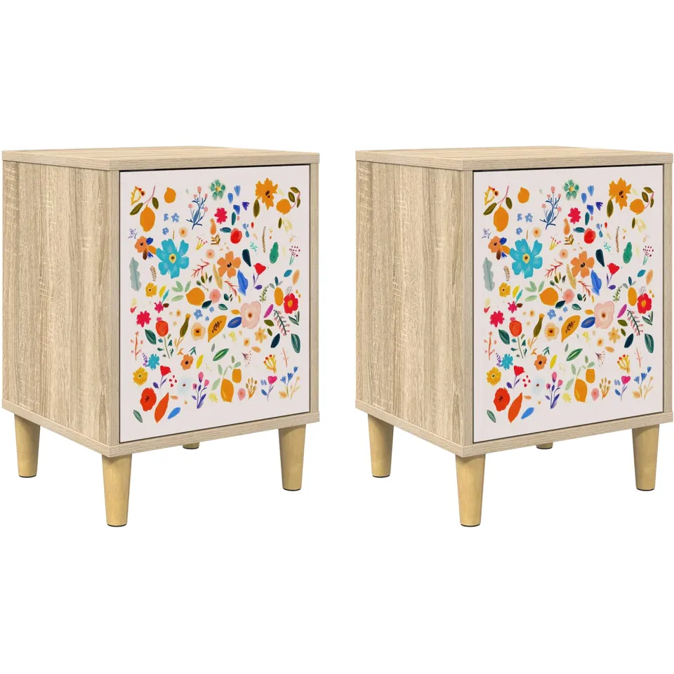 vidaXL Nachtkastje MAINZ 2 st Sonoma Eiken 36 x 33 x 50 cm Bruin