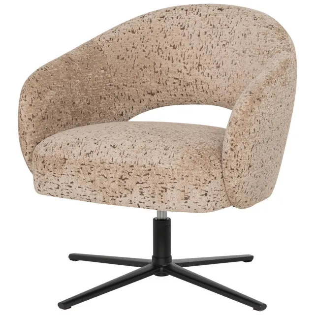 WOOOD Pico Draaifauteuil - Wollig Structuur - Zand - 74x71x69 sand