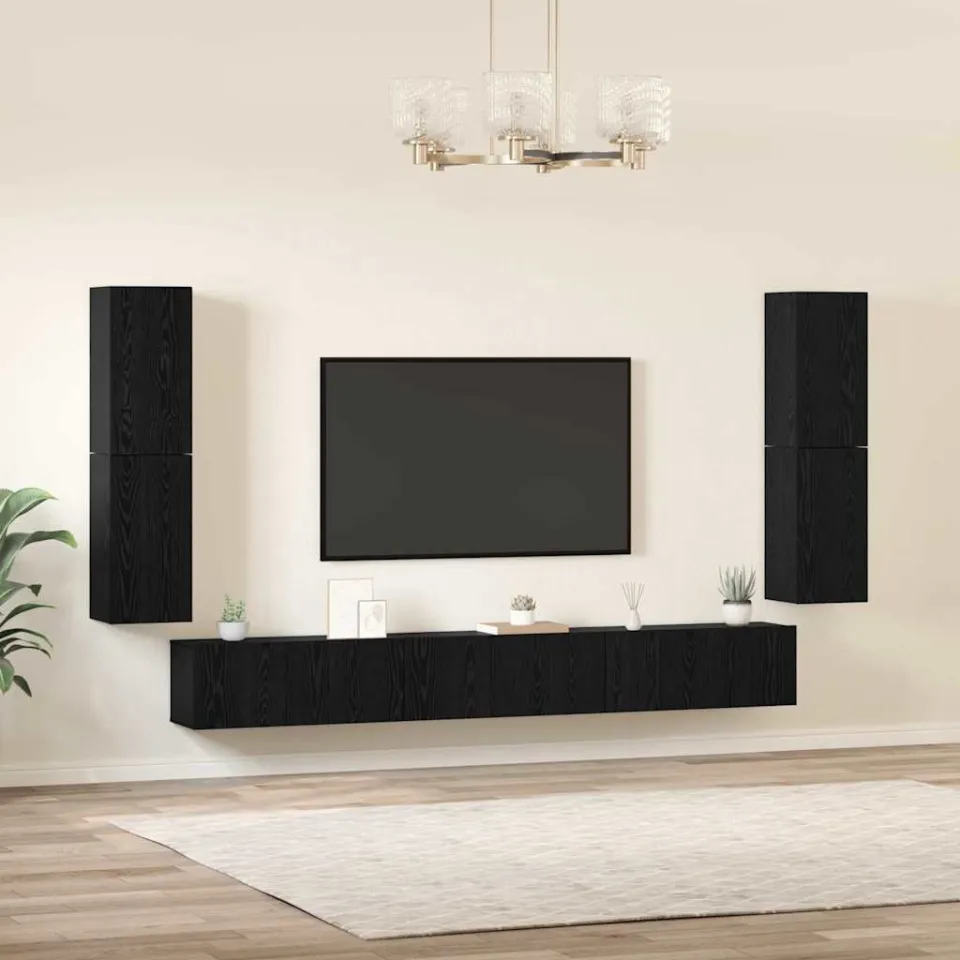 vidaXL TV Eenheden 4 st 80 x 30 x 30,5 cm Zwart Eiken, foto 3