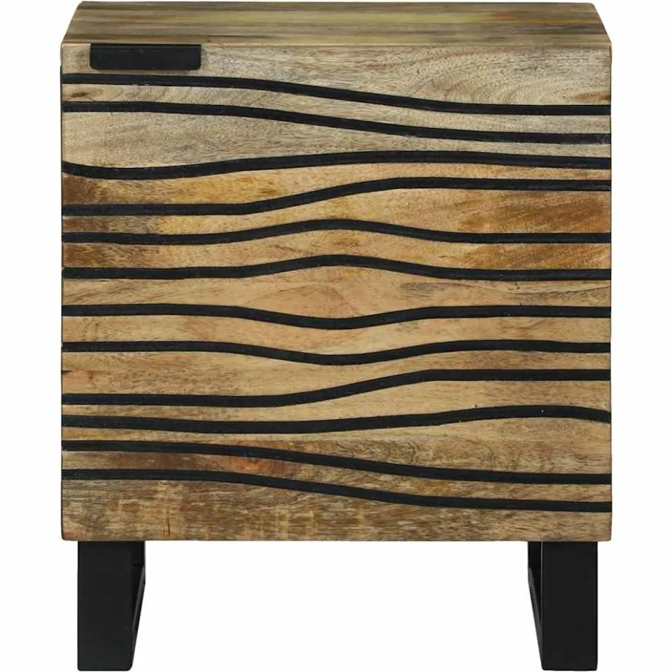 vidaXL Nachtkastje 2 st Naturel 40 x 33 x 46 cm Bewerkt hout, foto 4
