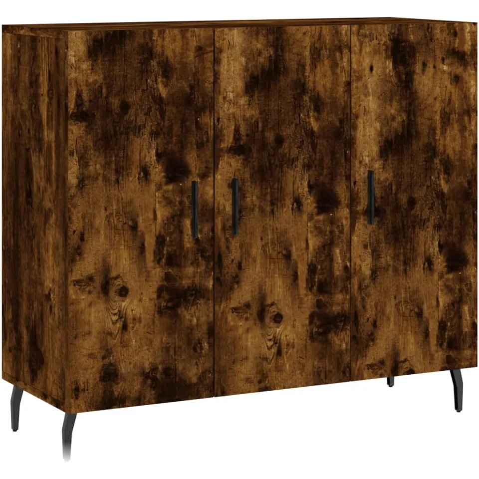 vidaXL Dressoir 90x34x80 cm bewerkt hout gerookt eikenkleurig, foto 3