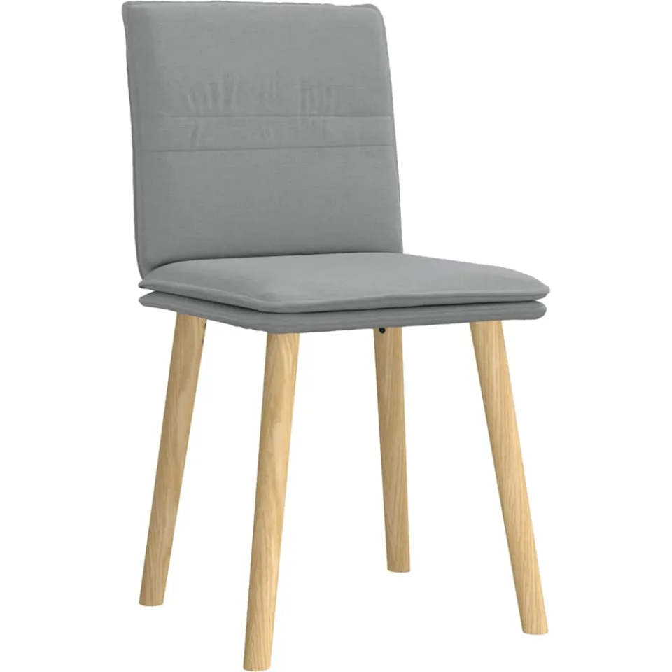 vidaXL Eetkamerstoelen 2 st stof lichtgrijs