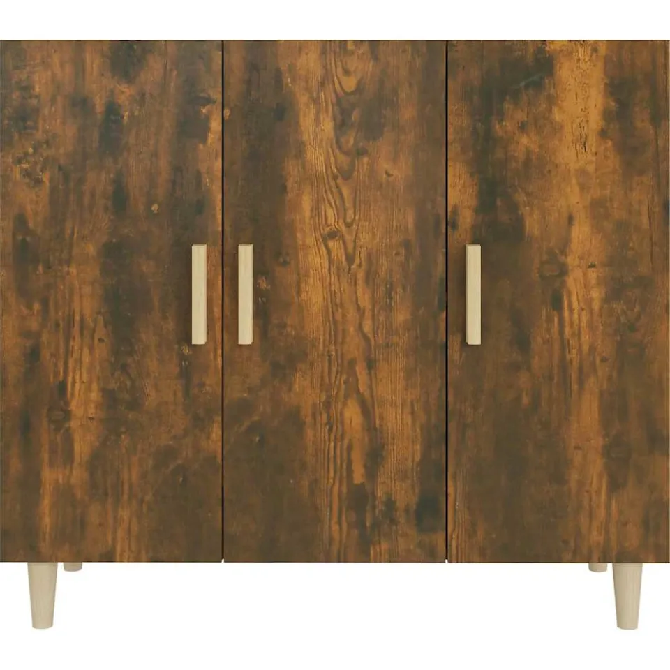 vidaXL Dressoir 90x34x80 cm bewerkt hout gerookt eikenkleurig, foto 4