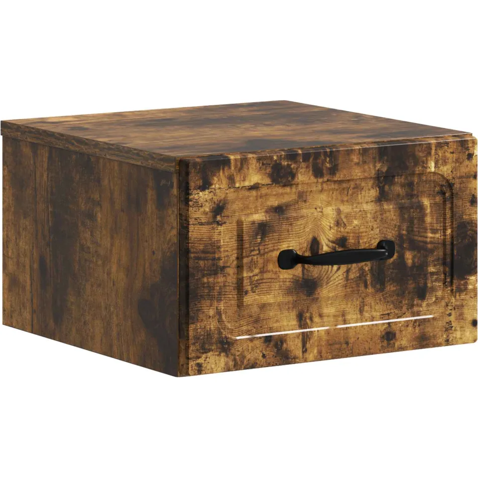 vidaXL Wandbeugel Bedkast Gerookt eiken 34,5 x 33 x 20 cm Bewerkt hout, foto 3