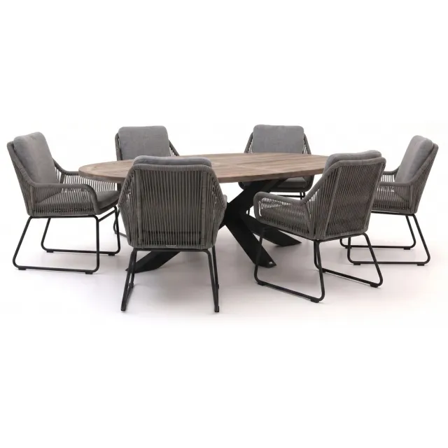 Intenso Furniture Intenso Isorella/ROUGH-Y Ellips 240cm dining tuinset 7-delig