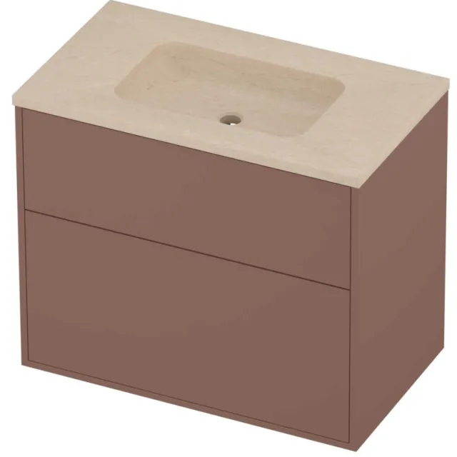 Proline Rollo Badmeubelset Hardsteen Elegant 2 Laden 80x46x67 cm Sand Stone Beauty Blush Rosé Goud