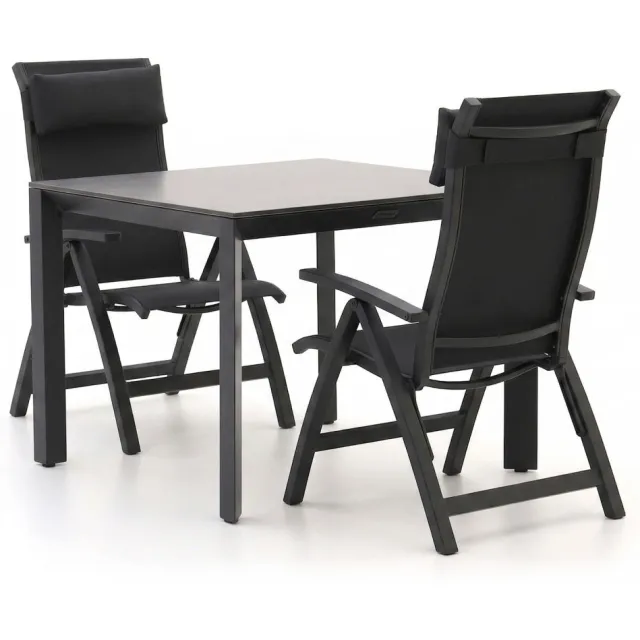Bellagio tuinmeubelen Bellagio Fermo/Sestino 90cm dining tuinset 3-delig verstelbaar grijs, foto 2