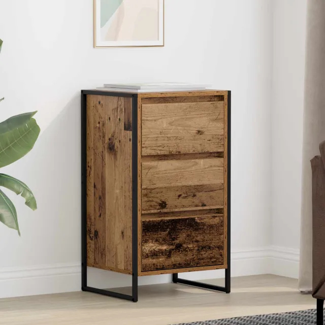 vidaXL Dressoir Oud Hout 43 x 36 x 75,5 cm Bewerkt hout bruin, foto 2