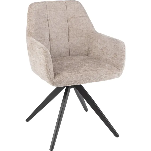 J-Line Draaistoel Louna met terugkeerfunctie - ijzer - greige Beige