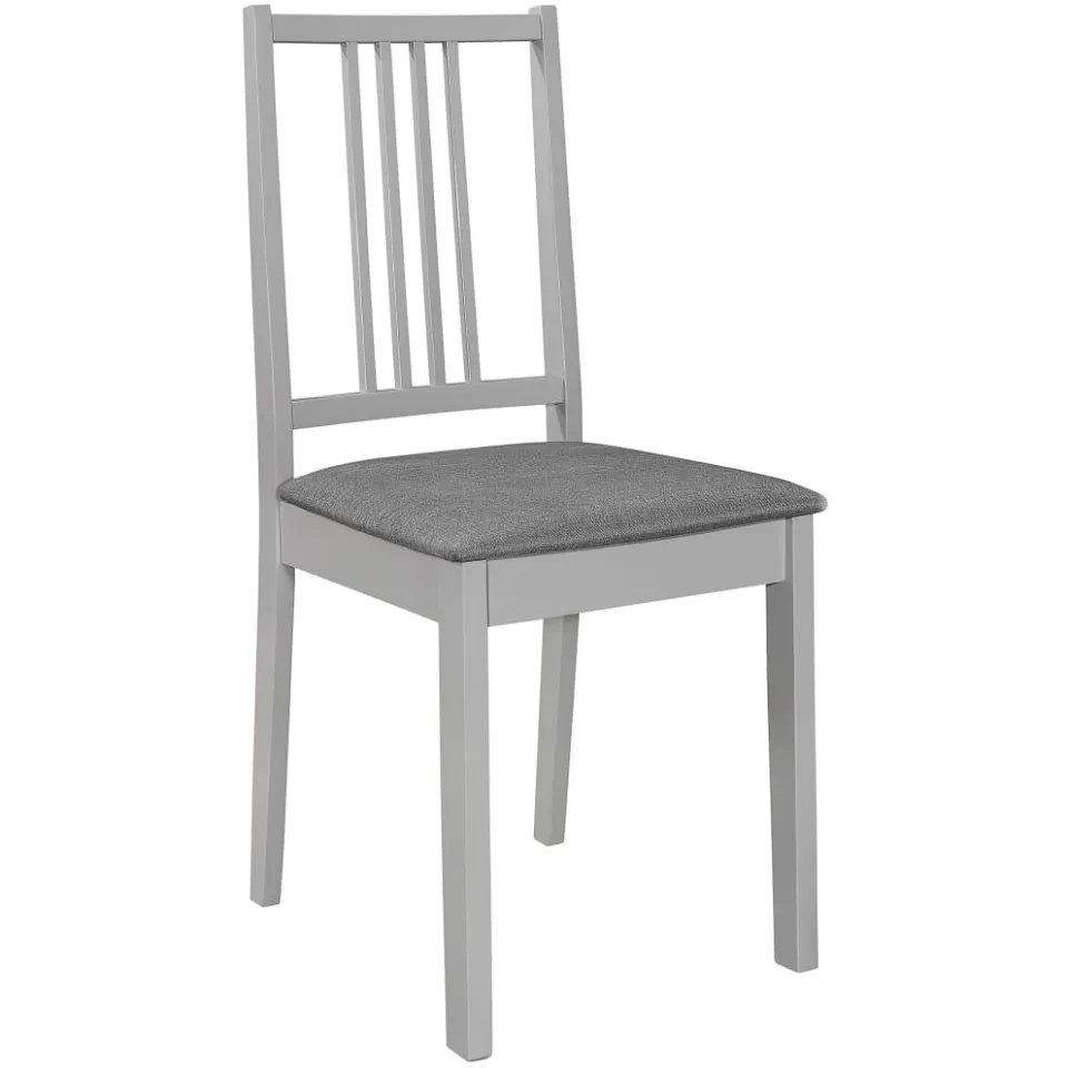 vidaXL Eetkamerstoelen met kussens 2 st massief hout grijs, foto 2
