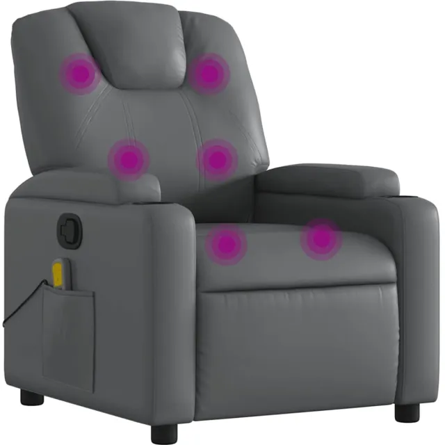 vidaXL Massagestoel - verstelbaar - kunstleer - grijs