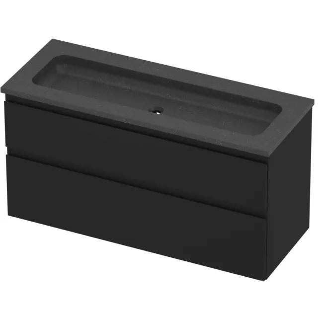 Proline Rollo Badmeubelset Hardsteen Elegant Centraal 120x46x62 cm Blue Stone Mat Zwart