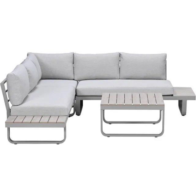 Garden Impressions Masone aluminium hoek loungeset 4-delig taupe