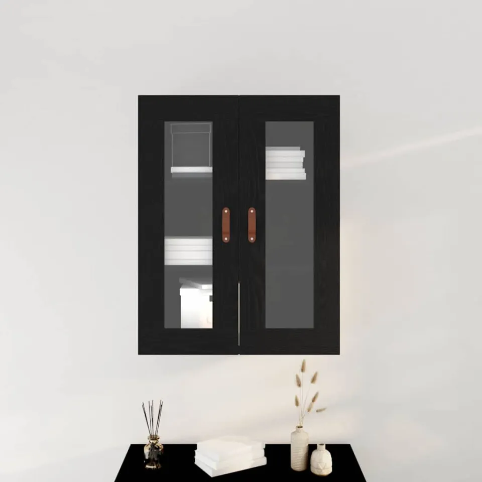 vidaXL Wandkast Zwart Eiken 69,5 x 34 x 90 cm Bewerkt hout, foto 4