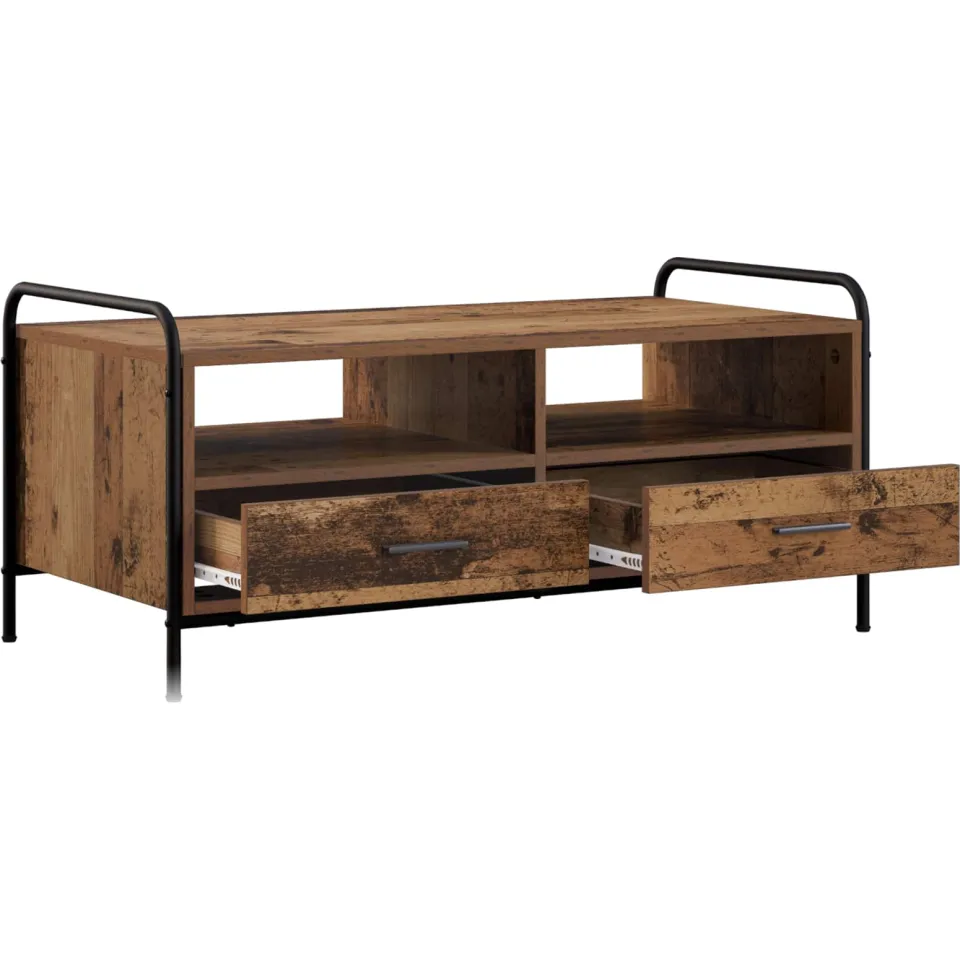 vidaXL Salontafel Oud hout 99,5 x 49 x 46 cm Bewerkt hout Bruin