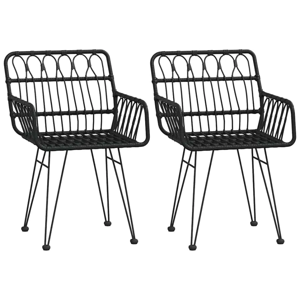 vidaXL 3-delige Tuinset poly rattan zwart, foto 3